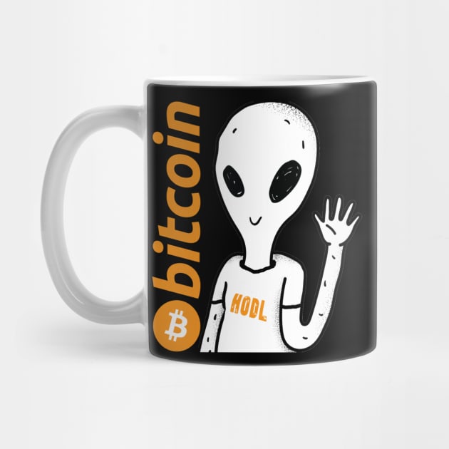 Bitcoin Logo Hodl Alien by LunarLanding